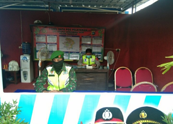 Prajurit Kodim 0414/Belitung BKO Pengamanan Hari Raya Idul Fitri 1441 H