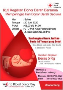 Buruan Daftar!! PMI Pangkalpinang Siapkan 100 Kampil Beras bagi Pendonor