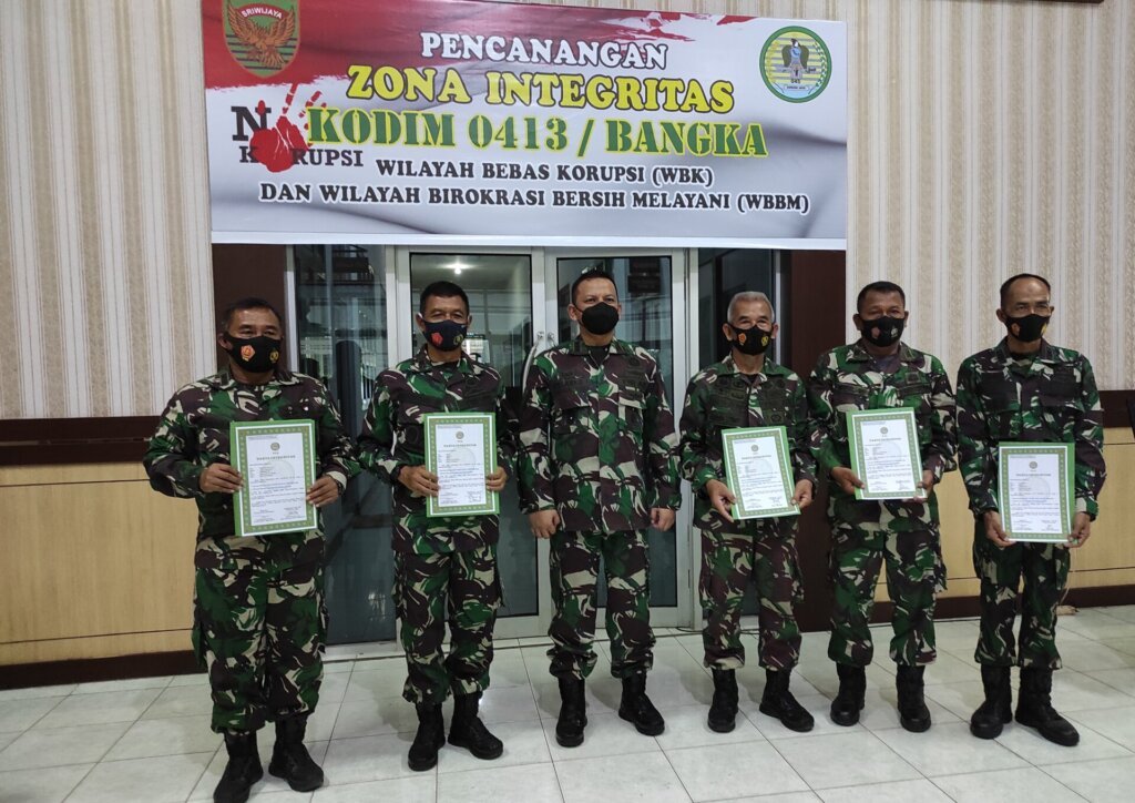 Kodim 0413/Bangka Melaksanakan Pencanangan Zona Integritas WBK dan WBBM