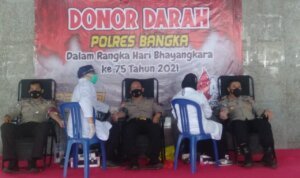 Polres Bangka Gelar Donor Massal Dalam Rangka HUT Bhayangkara ke- 75