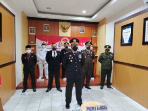 Polres Bangka Peringati Upacara HUT Bhayangkara ke 75 Melalui Virtual