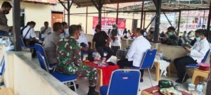 Danrem 045/Gaya Tinjau Vaksinasi di Tiga Lokasi Wilayah Bangka Selatan