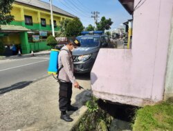 Gencar Penyemprotan Disinfektan, Satgas Aman Nusa Polres Pangkalpinang Minimalisir Penularan dan Penyebaran Covid-19