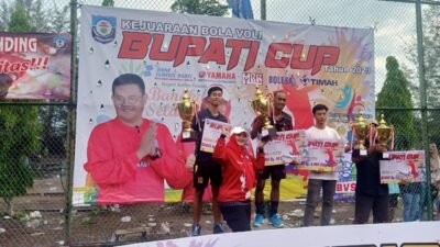 Wabup Debby Nonton Langsung Partai Final Kejuaraan Bola Voli Bupati Cup 2023