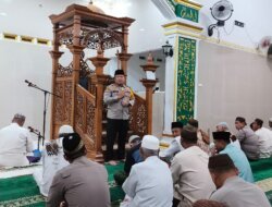 Pererat Silaturahmi Melalui Safari Ramadhan, Kapolres Bangka Selatan Ajak Jemaah Masjid Al-Furqon Jaga Kamtibmas