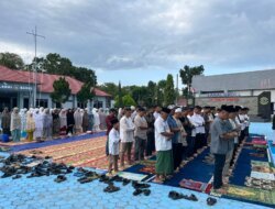 Rayakan Kemenangan, Keluarga Besar Lanal Babel Gelar Sholat Idulfitri 1447 H di Mako Belinyu