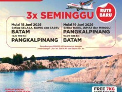 Wings Air Resmi Buka Rute Baru Batam–Pangkalpinang, Perkuat Konektivitas dan Ekonomi Kepulauan
